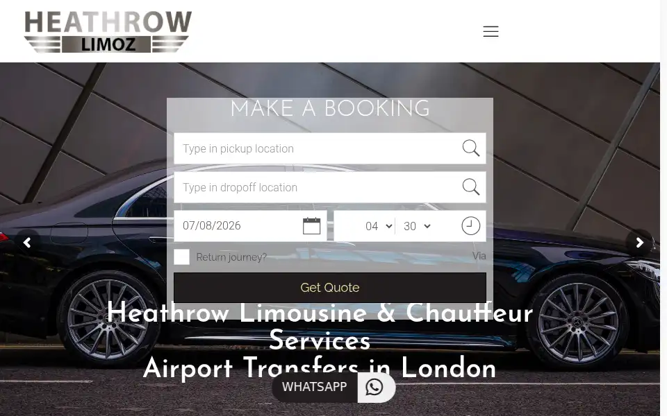 Screenshot of heathrowlimoz.com
