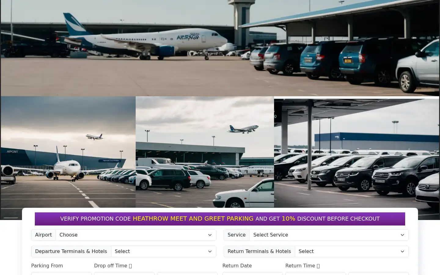Screenshot of heathrowmeetandgreetparking.co.uk