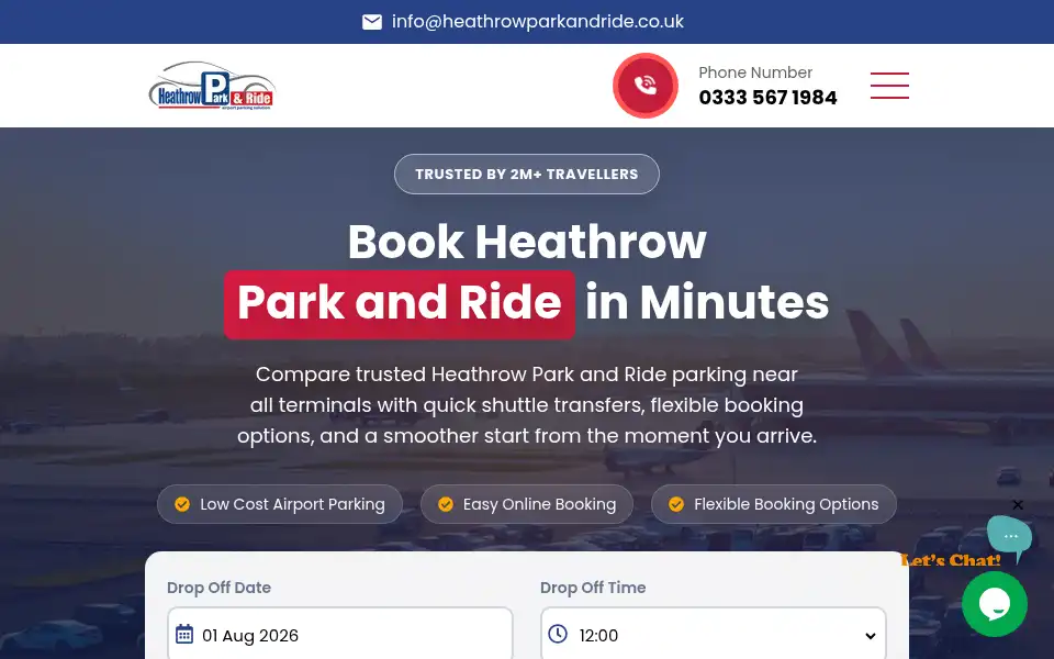 Screenshot of heathrowparkandride.co.uk