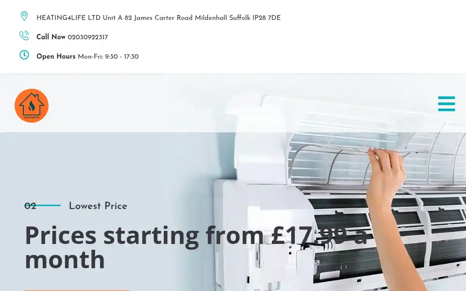 Screenshot of heating4life.co.uk