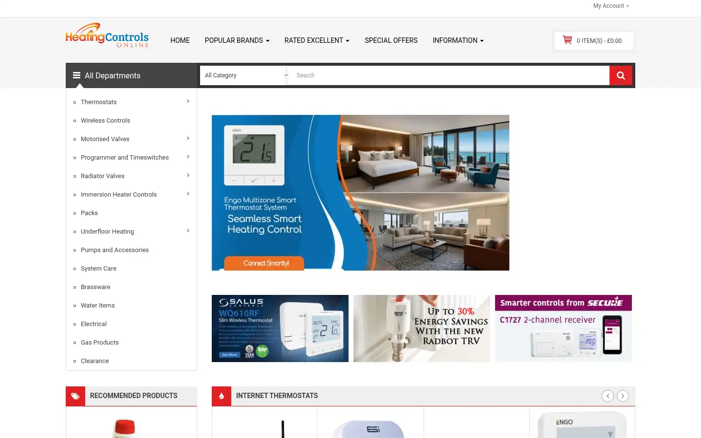Screenshot of heatingcontrolsonline.co.uk