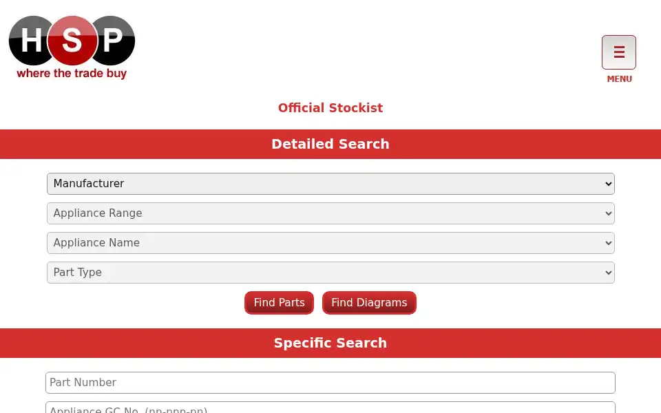 Screenshot of heatingspareparts.com