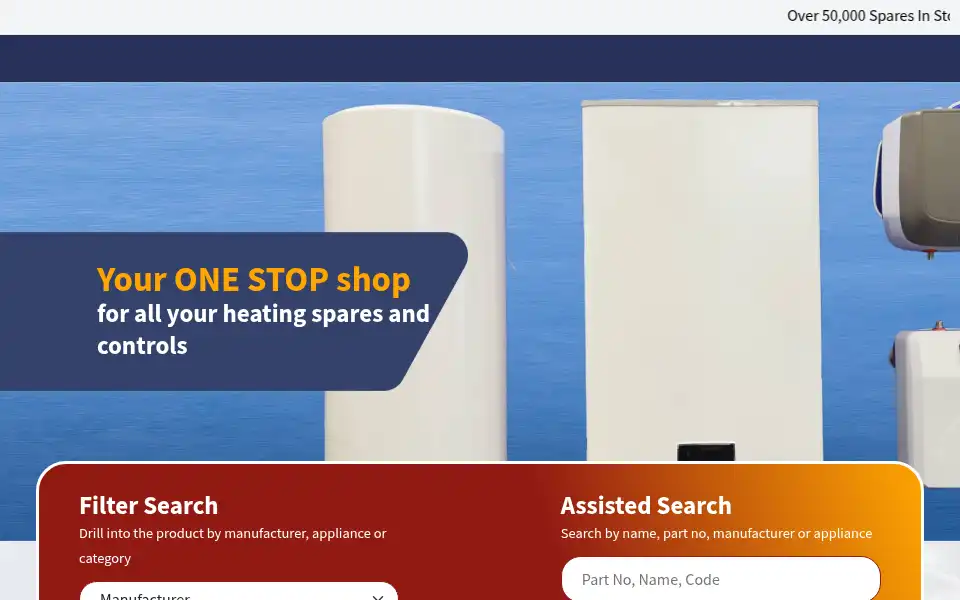 Screenshot of heatingsparesandcontrols.co.uk