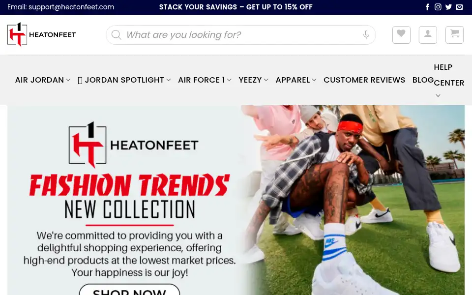 Screenshot of heatonfeet.com