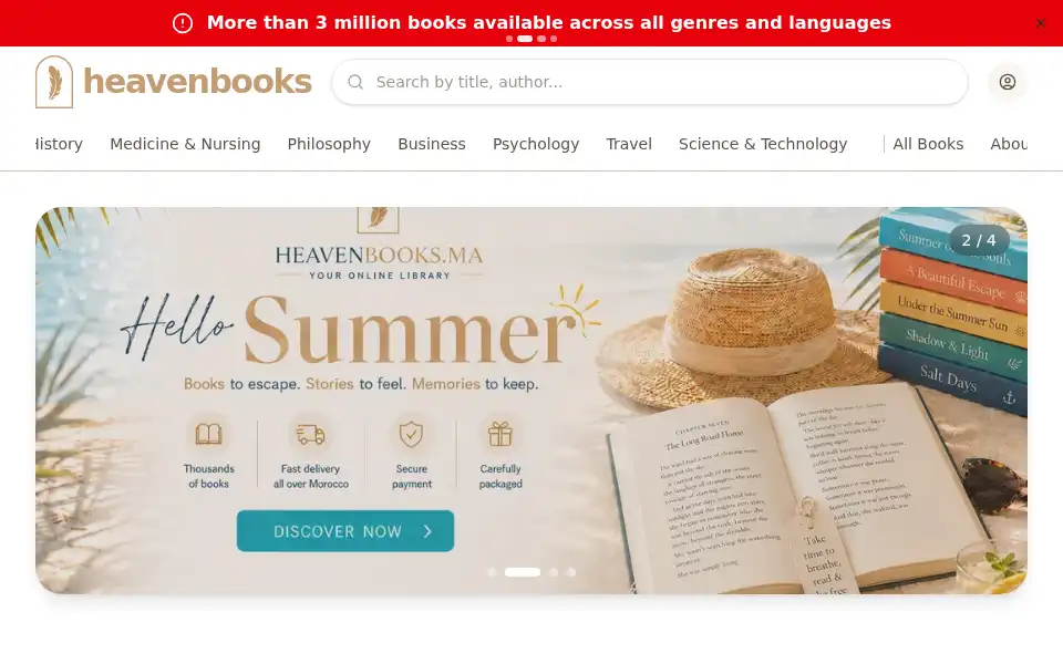 Screenshot of heavenbooks.ma
