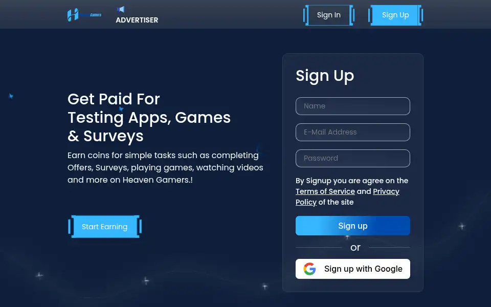 Screenshot of heavengamers.com
