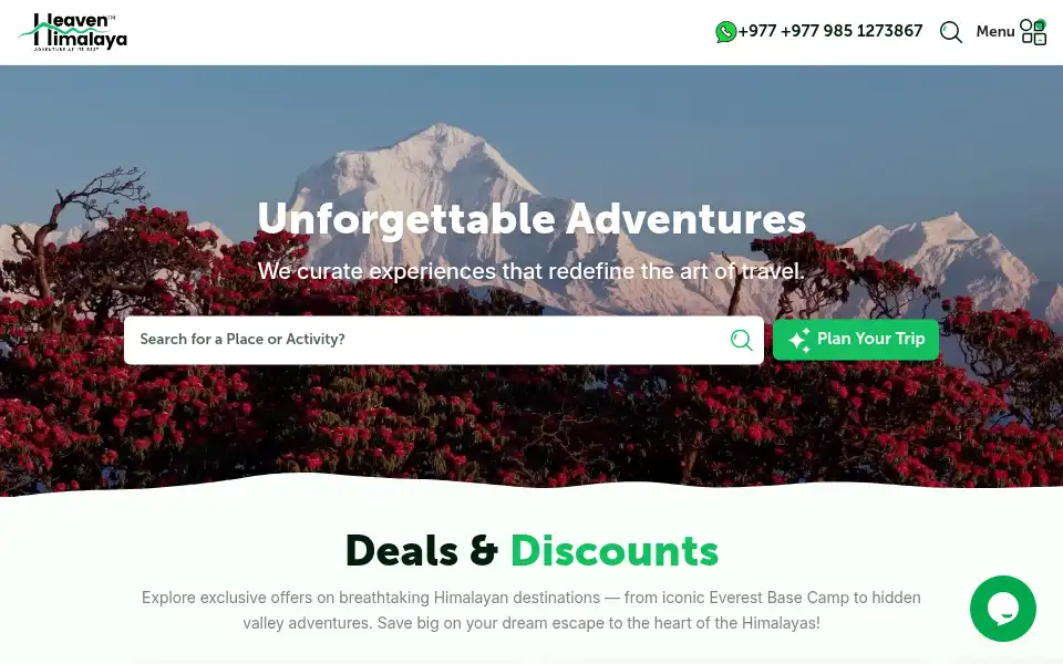 Screenshot of heavenhimalaya.com