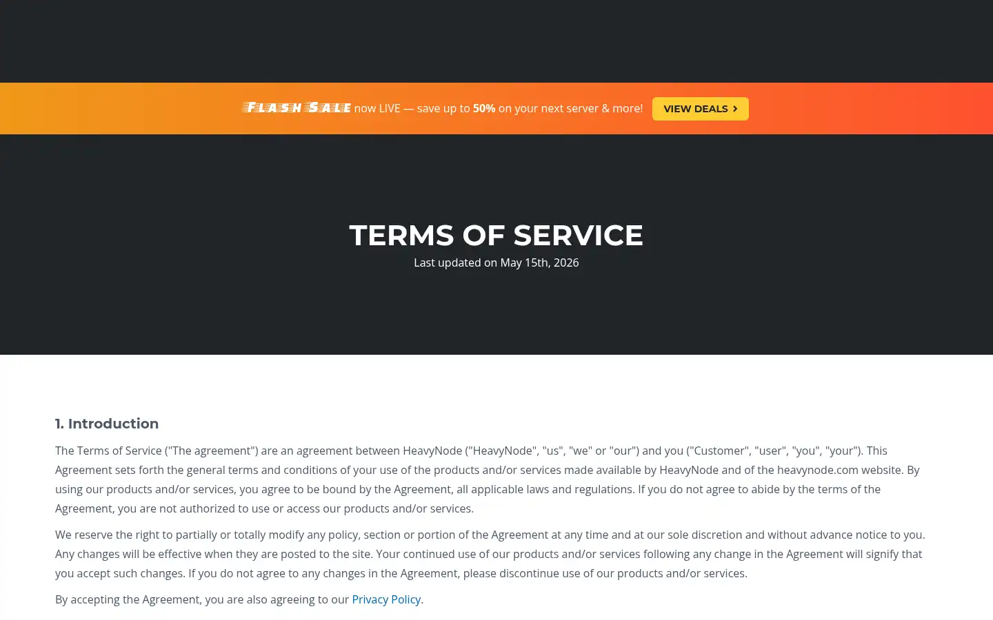 Screenshot of heavynode.com