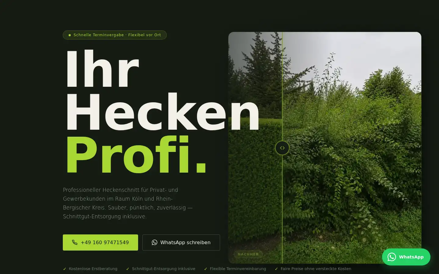 Screenshot of heckenservice.de