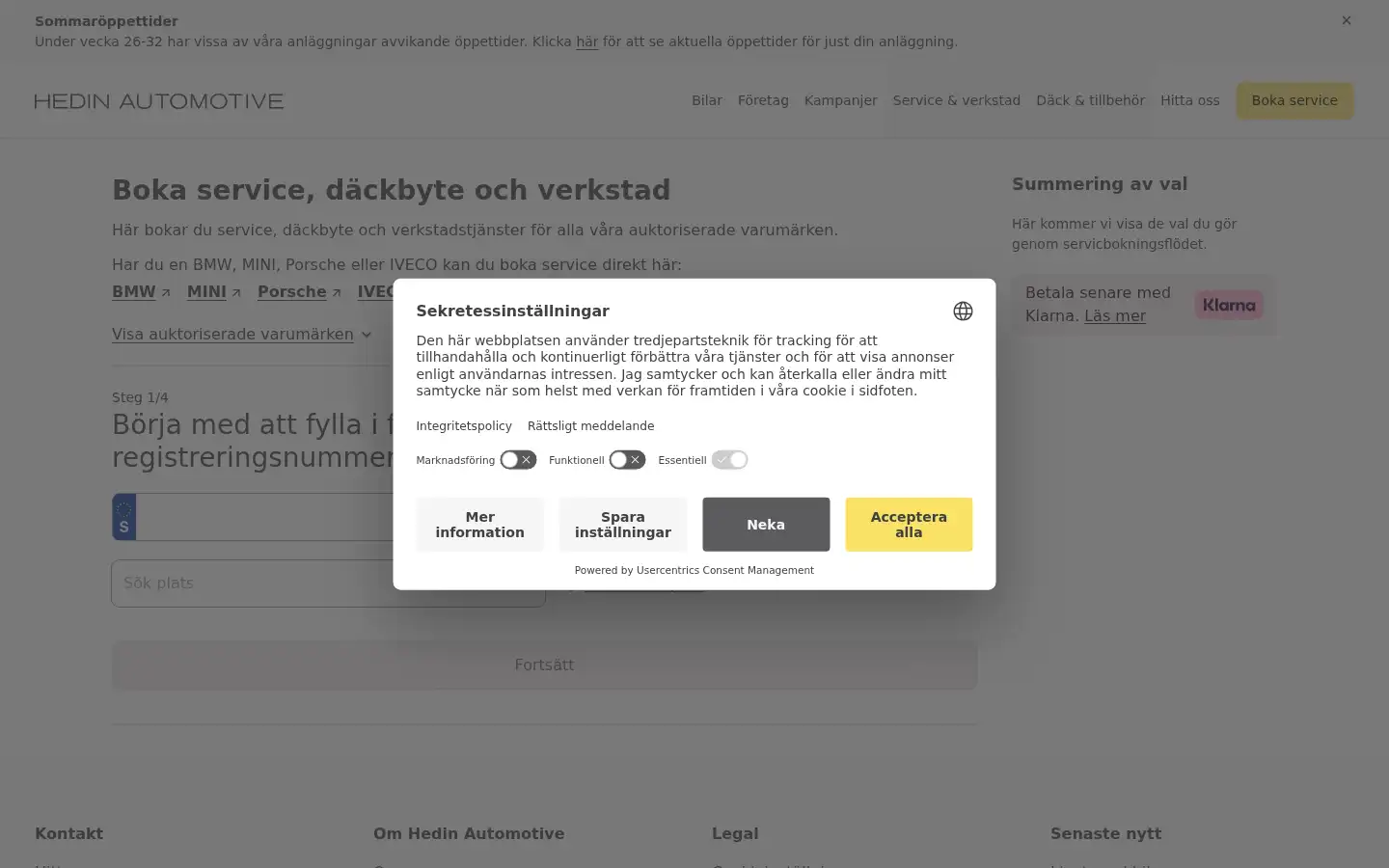 Screenshot of hedinautomotive.se