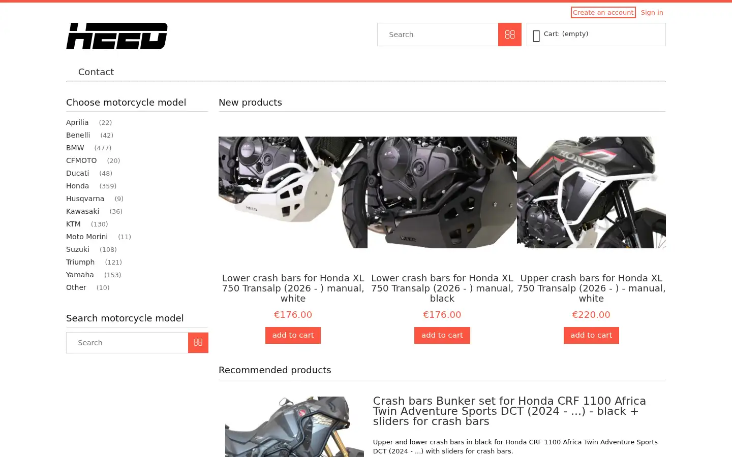 Screenshot of heedshop.eu