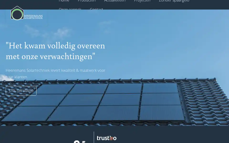 Screenshot of heeremanssolartechniek.nl