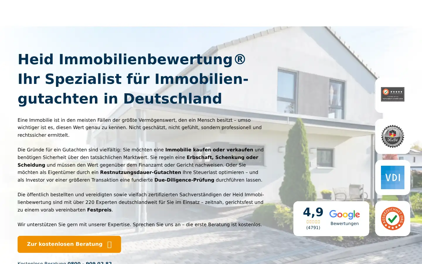 Screenshot of heid-immobilienbewertung.de