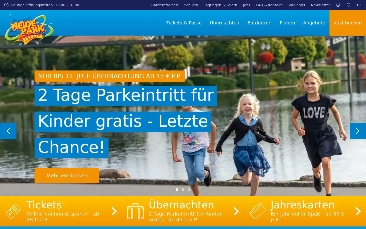 Screenshot of heide-park.de