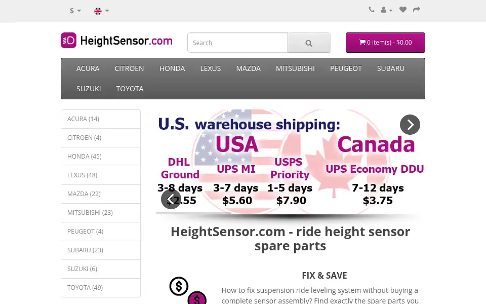 Screenshot of heightsensor.com