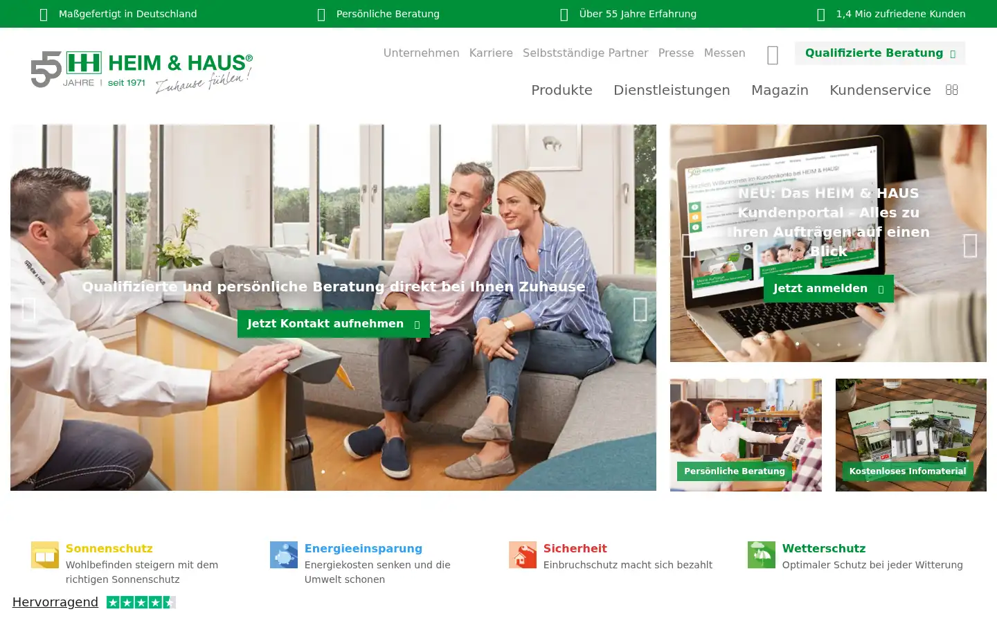Screenshot of heimhaus.de