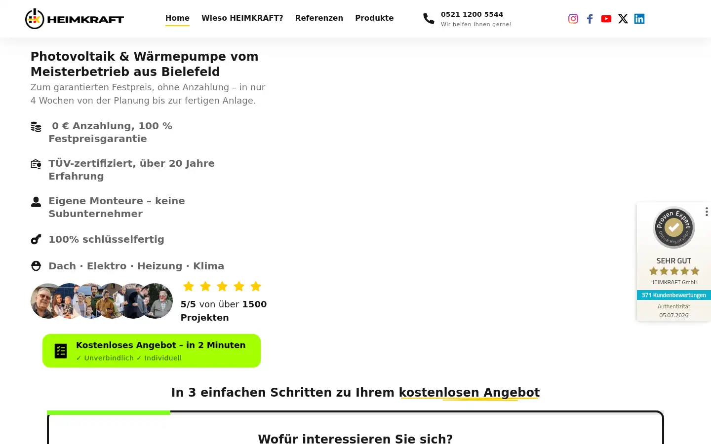 Screenshot of heimkraft.com