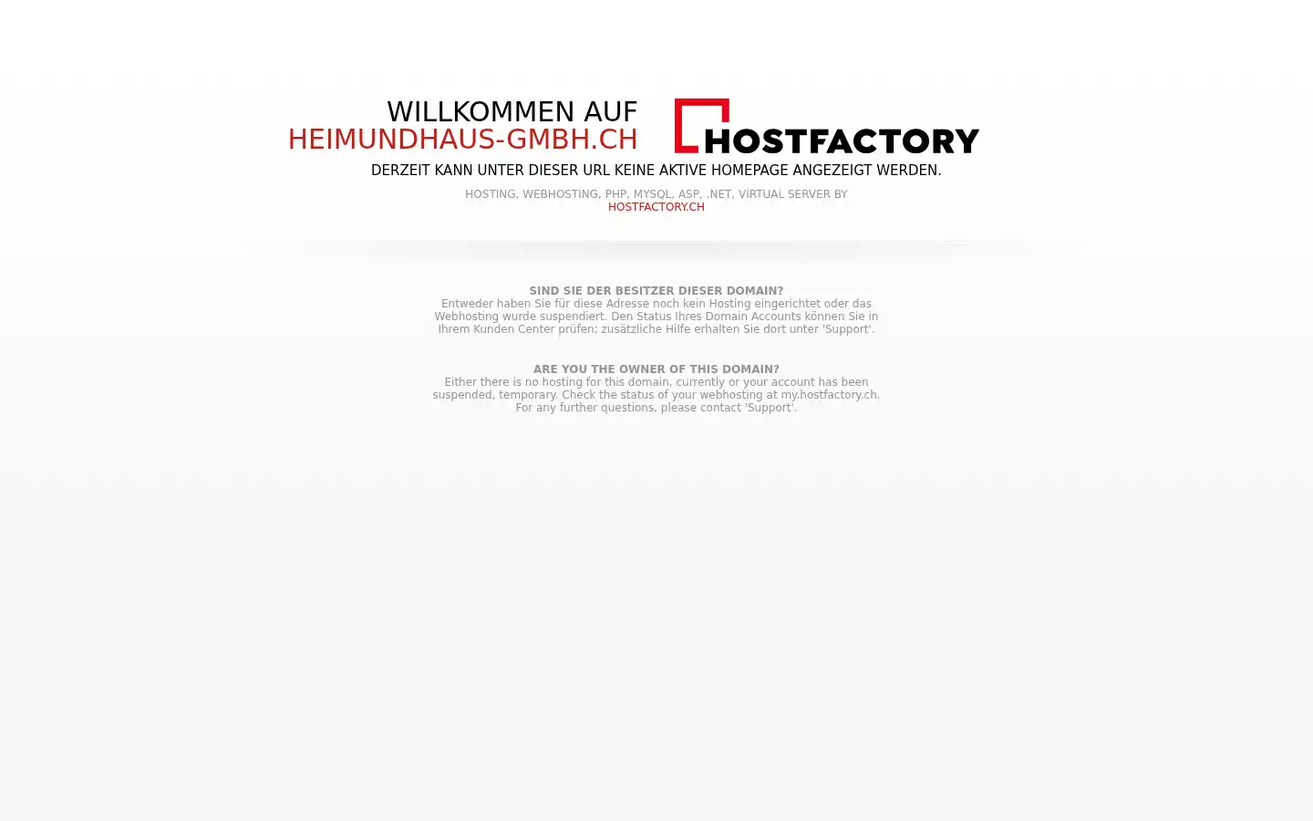 Screenshot of heimundhaus-gmbh.ch