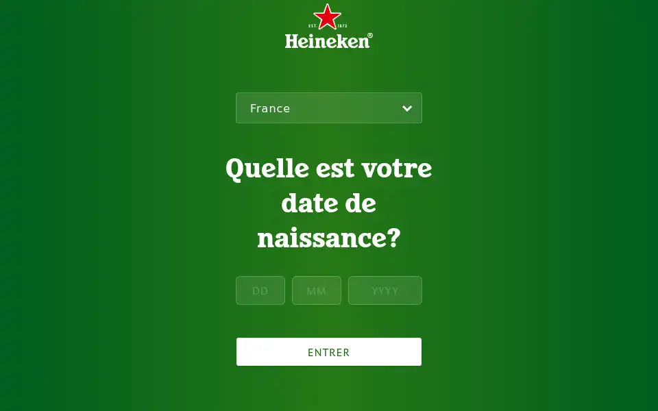 Screenshot of heineken.ie