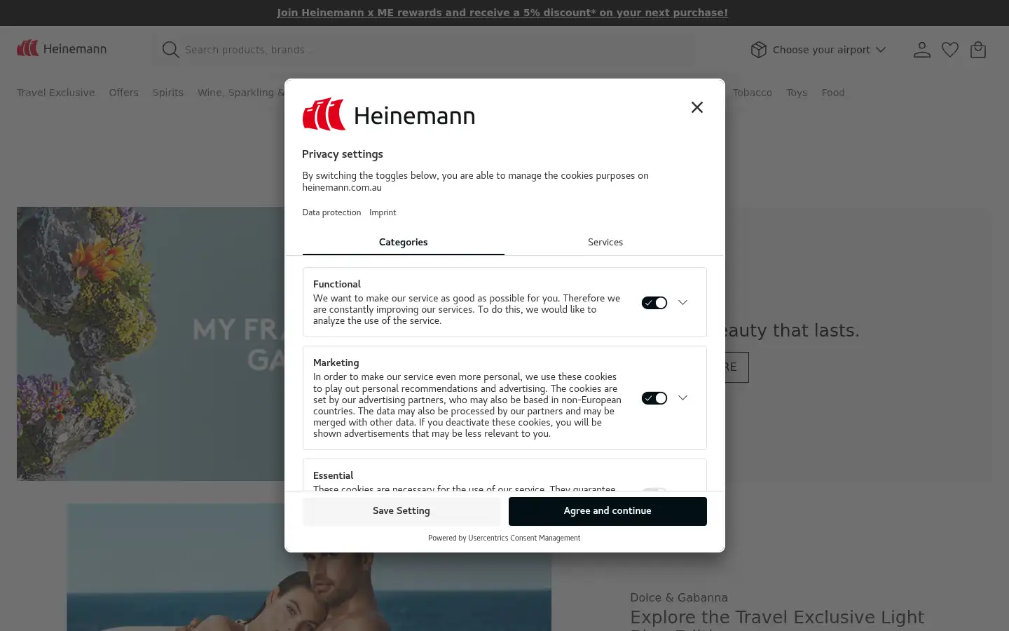 Screenshot of heinemanndutyfree.com.au