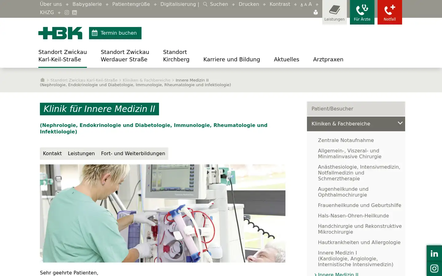 Screenshot of heinrich-braun-klinikum.de