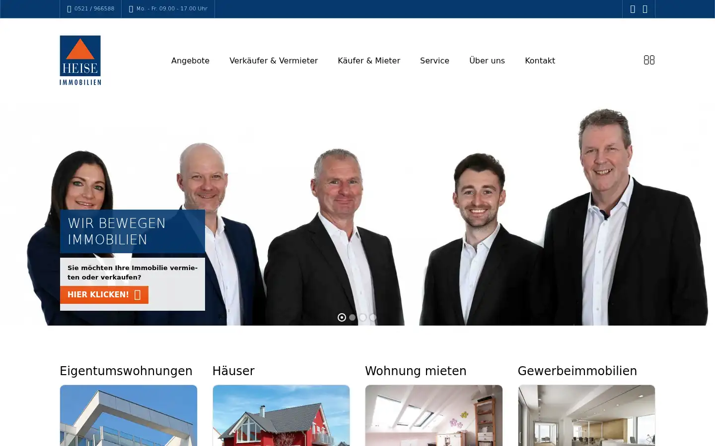Screenshot of heise-immobilien.de