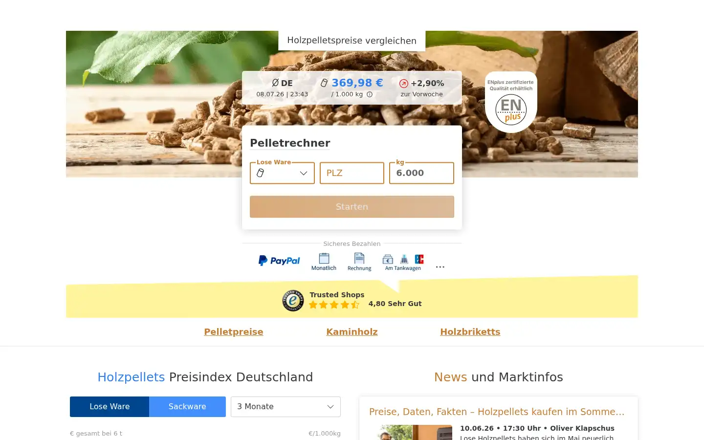Screenshot of heizpellets24.de