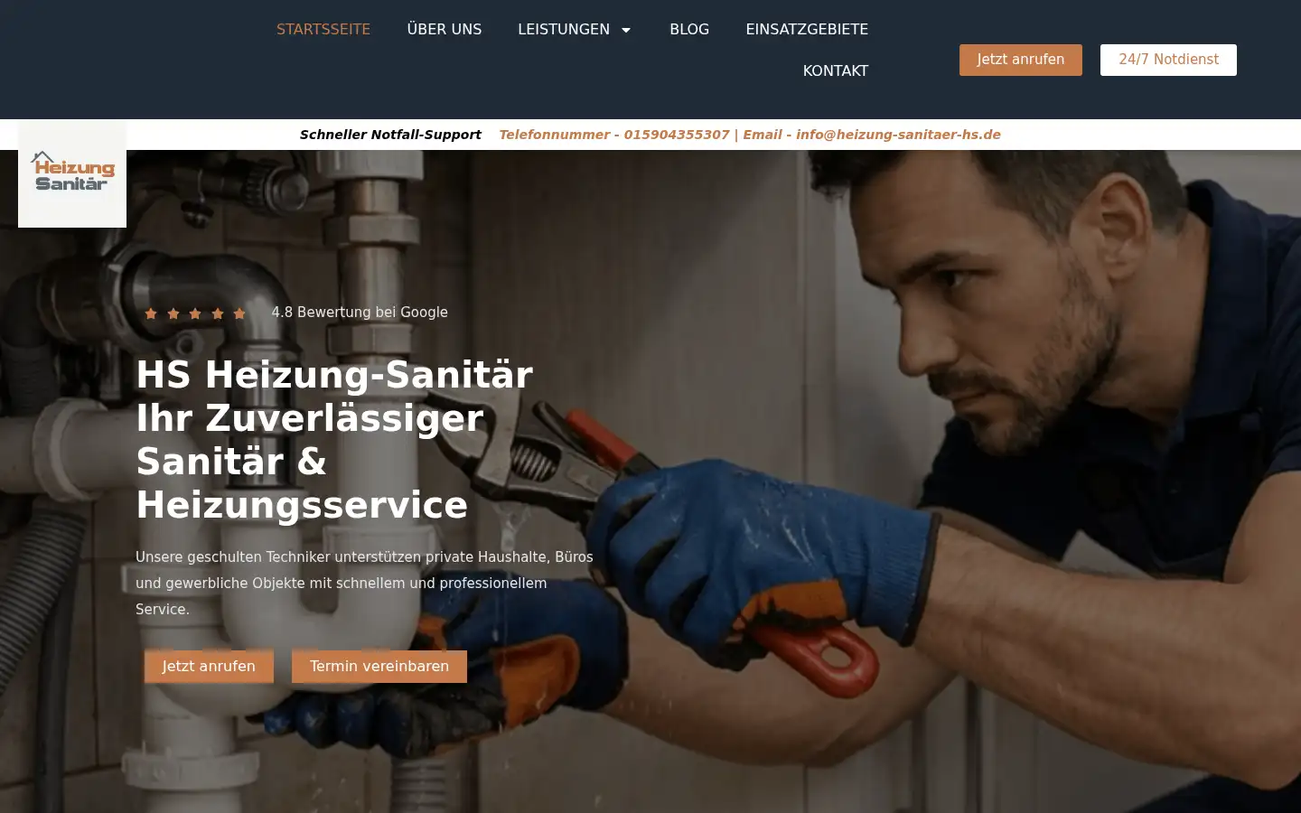 Screenshot of heizung-sanitaer-hs.de