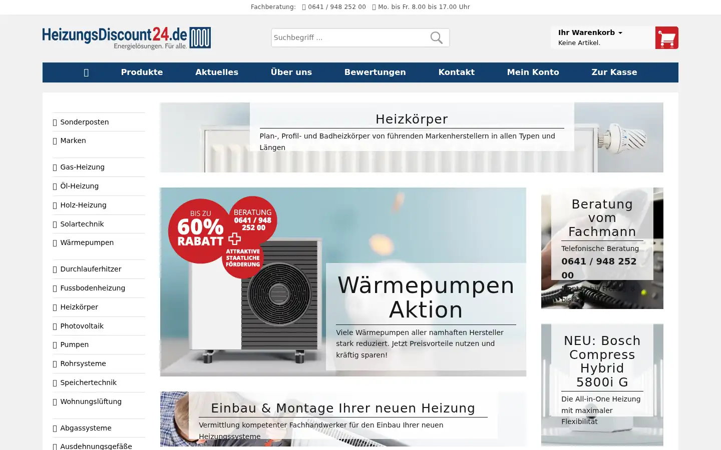 Screenshot of heizungsdiscount24.de