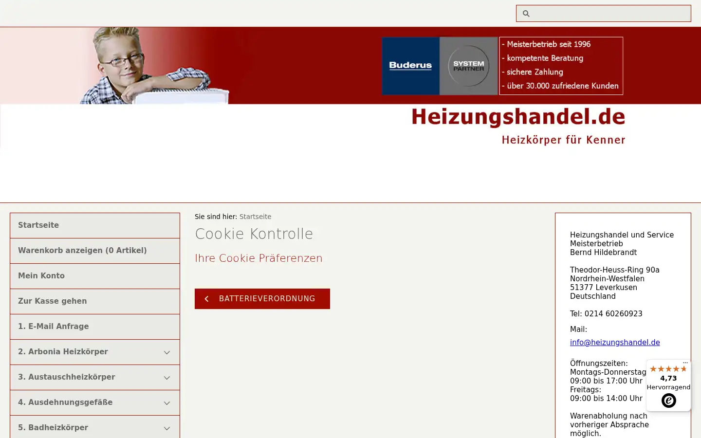 Screenshot of heizungshandel.de