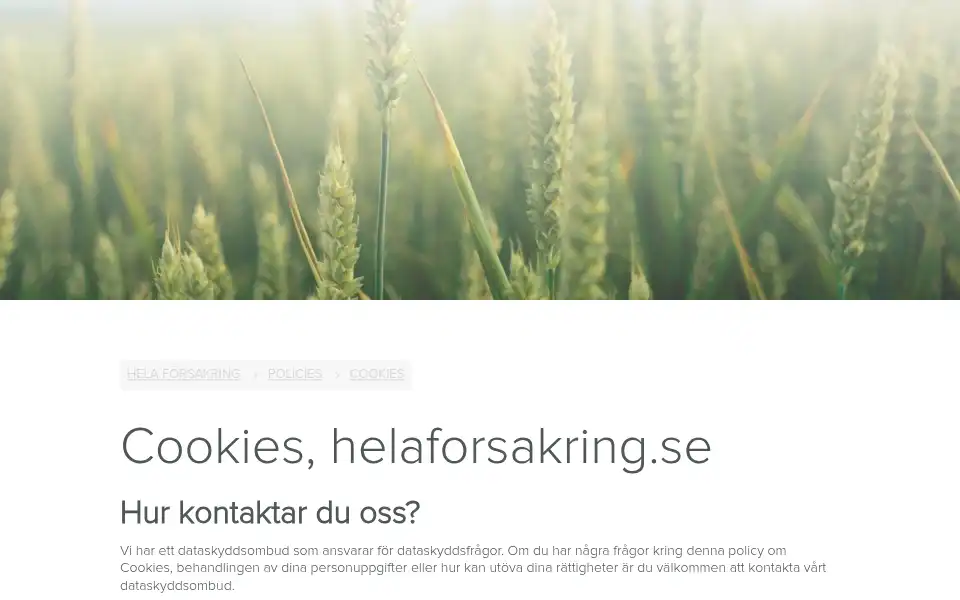 Screenshot of helaforsakring.se