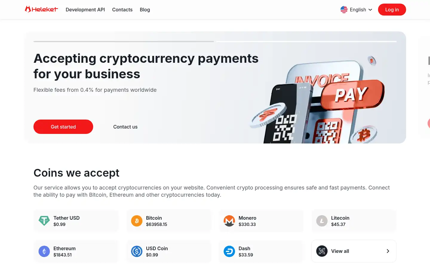 Screenshot of heleket.com