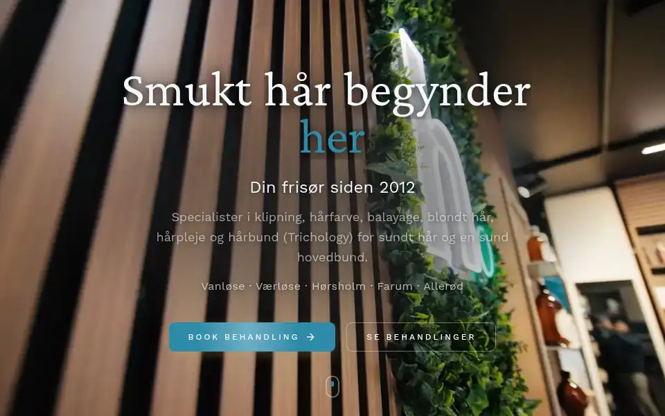 Screenshot of helinhair.dk
