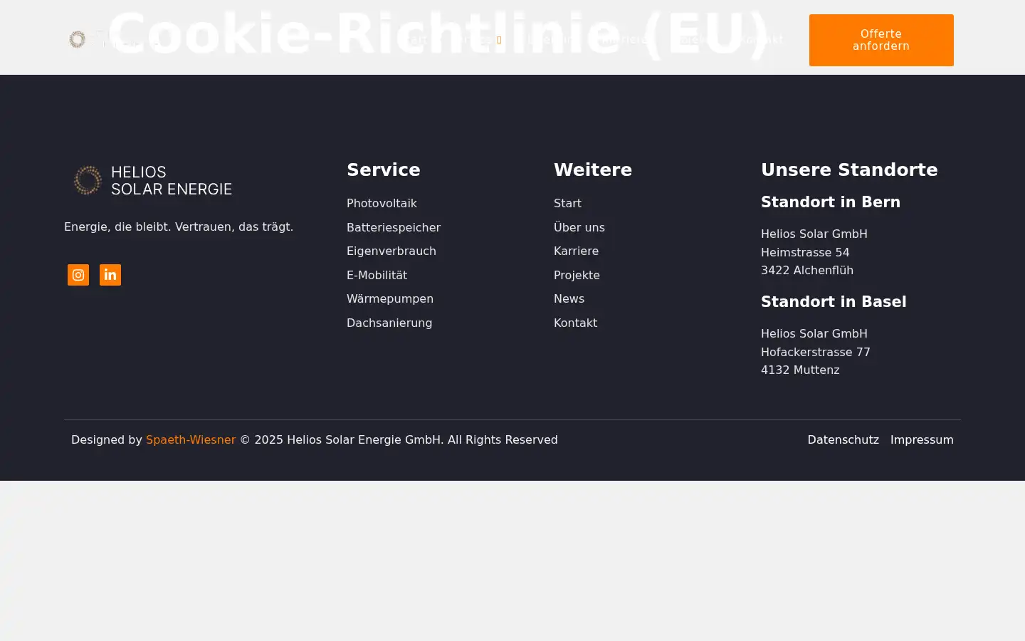 Screenshot of helios-solar.ch