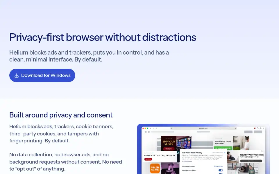 Screenshot of helium.computer