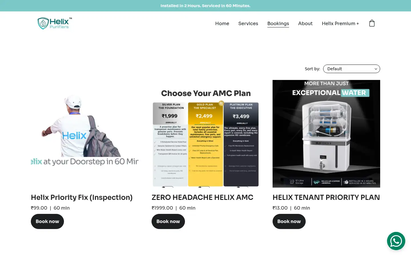 Screenshot of helixpurifiers.in