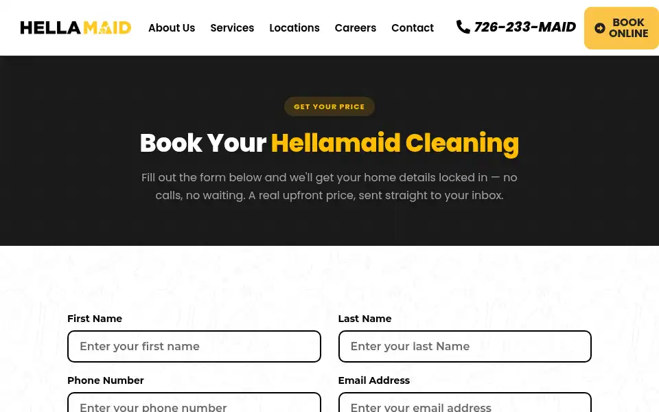Screenshot of hellamaid.com