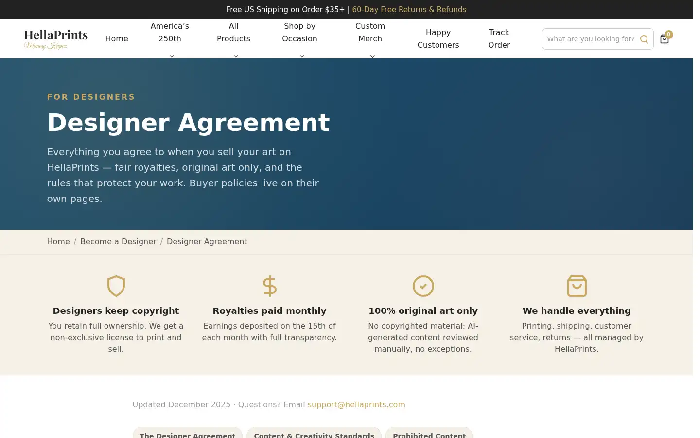 Screenshot of hellaprints.com