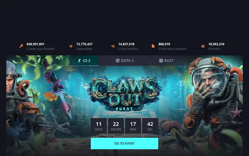 Screenshot of hellcase.org