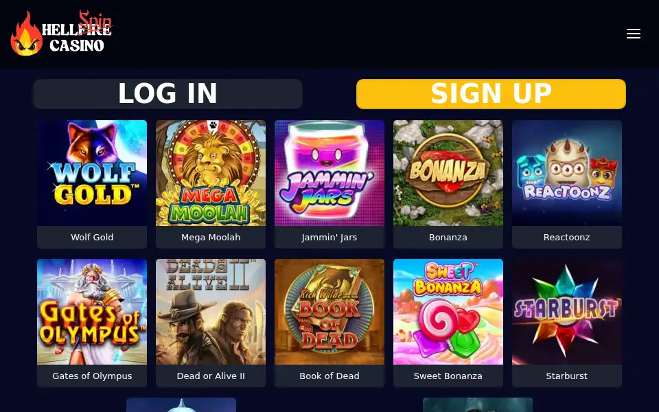 Screenshot of hellfire-casino.com