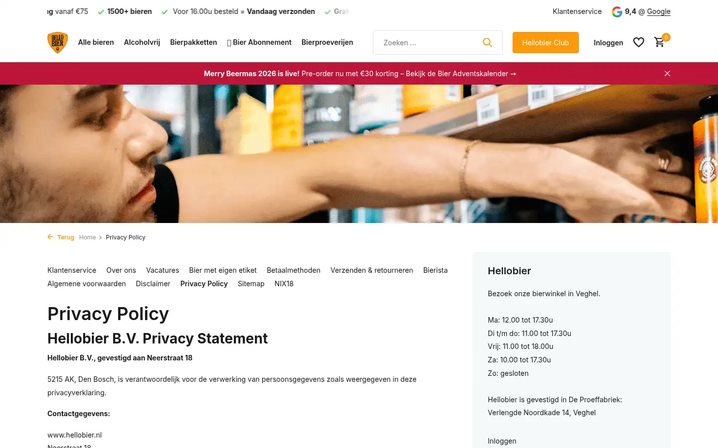Screenshot of hellobier.nl