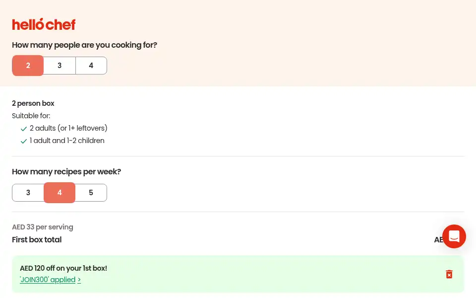 Screenshot of hellochef.me