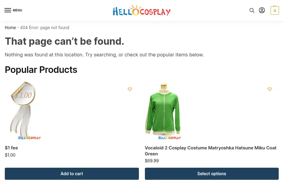 Screenshot of hellocosplay.com