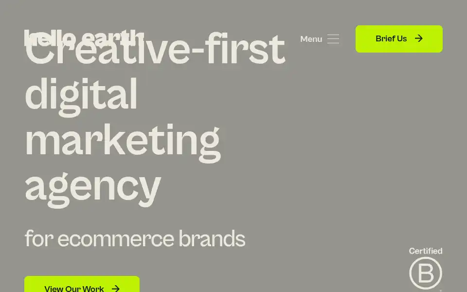 Screenshot of helloearthagency.com