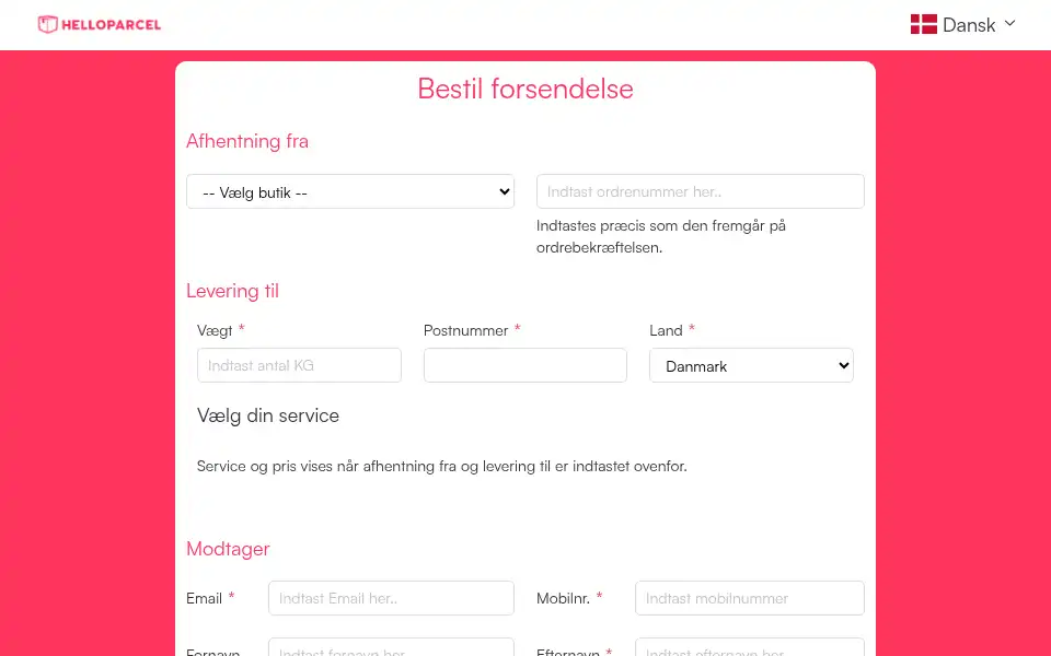 Screenshot of helloparcel.com