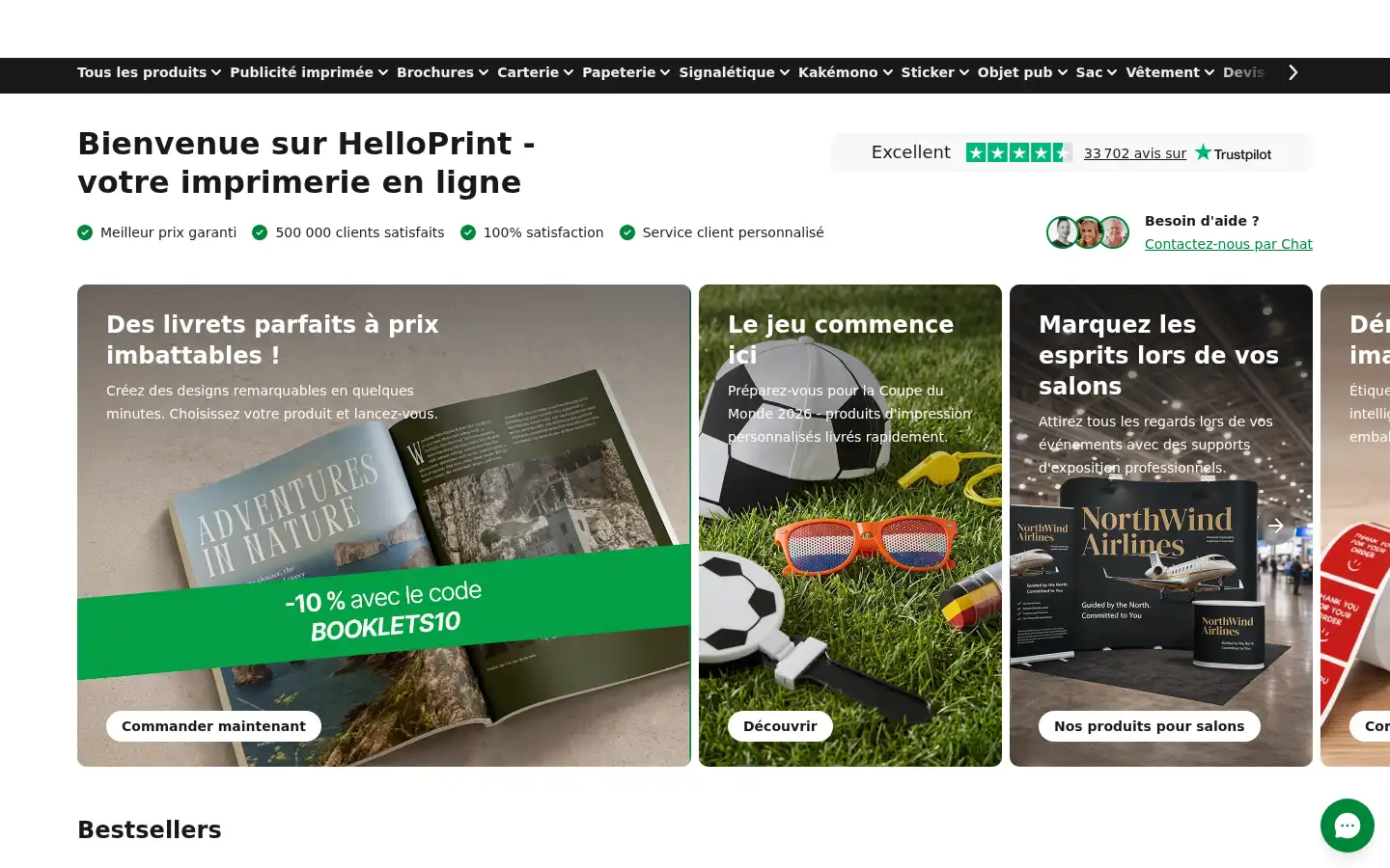 Screenshot of helloprint.com