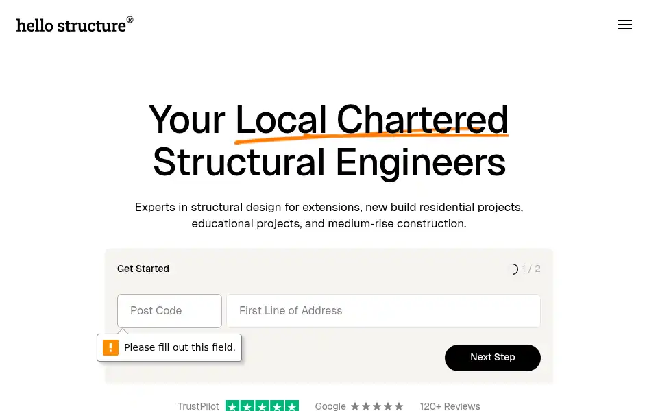 Screenshot of hellostructure.co.uk