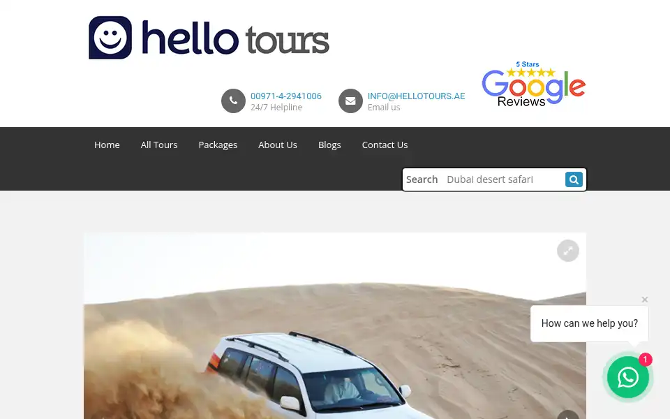 Screenshot of hellotours.ae