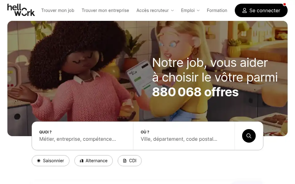 Screenshot of hellowork.com