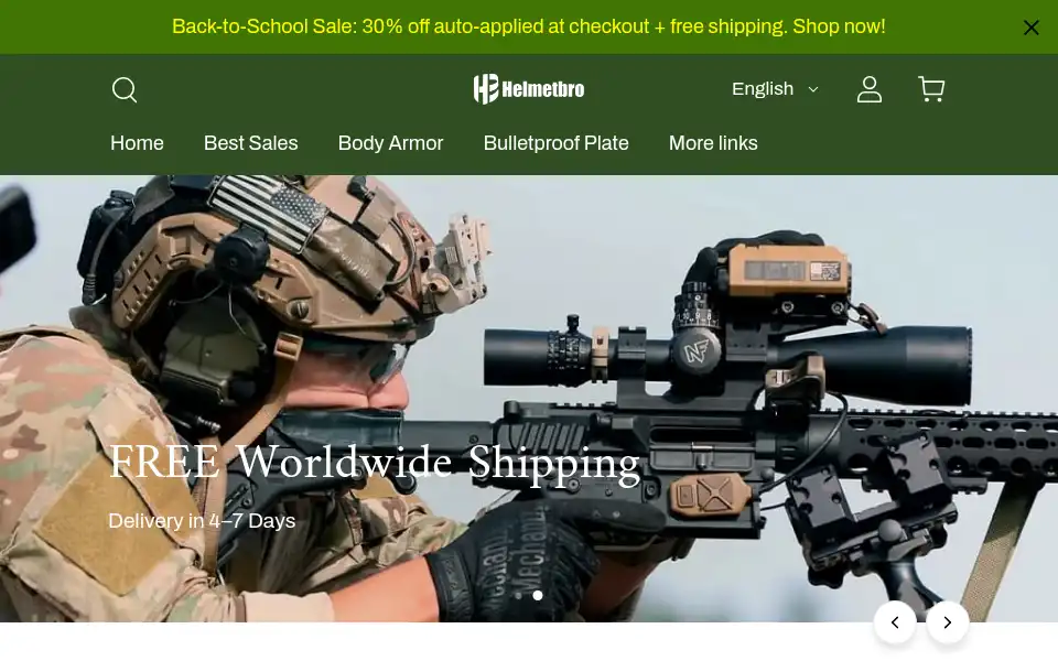 Screenshot of helmetbro.com